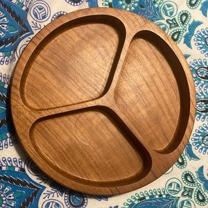 MCM Dolphin 3-section teak wood server